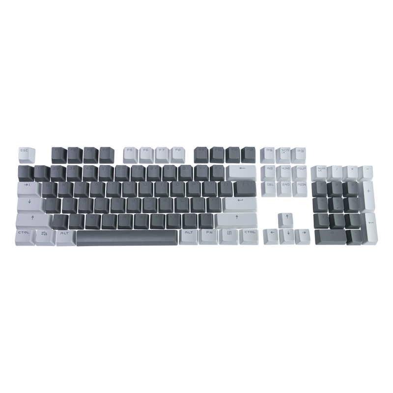 Комплект PBT кейкапів Monochrome Edition (HTS-130) зображення 1