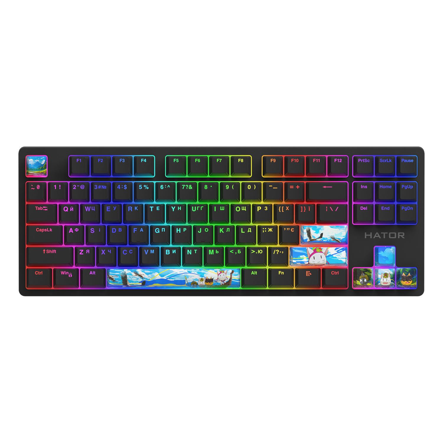 Set of PBT keycaps Authentic Edition Fighting cats (HTS-705) image 3