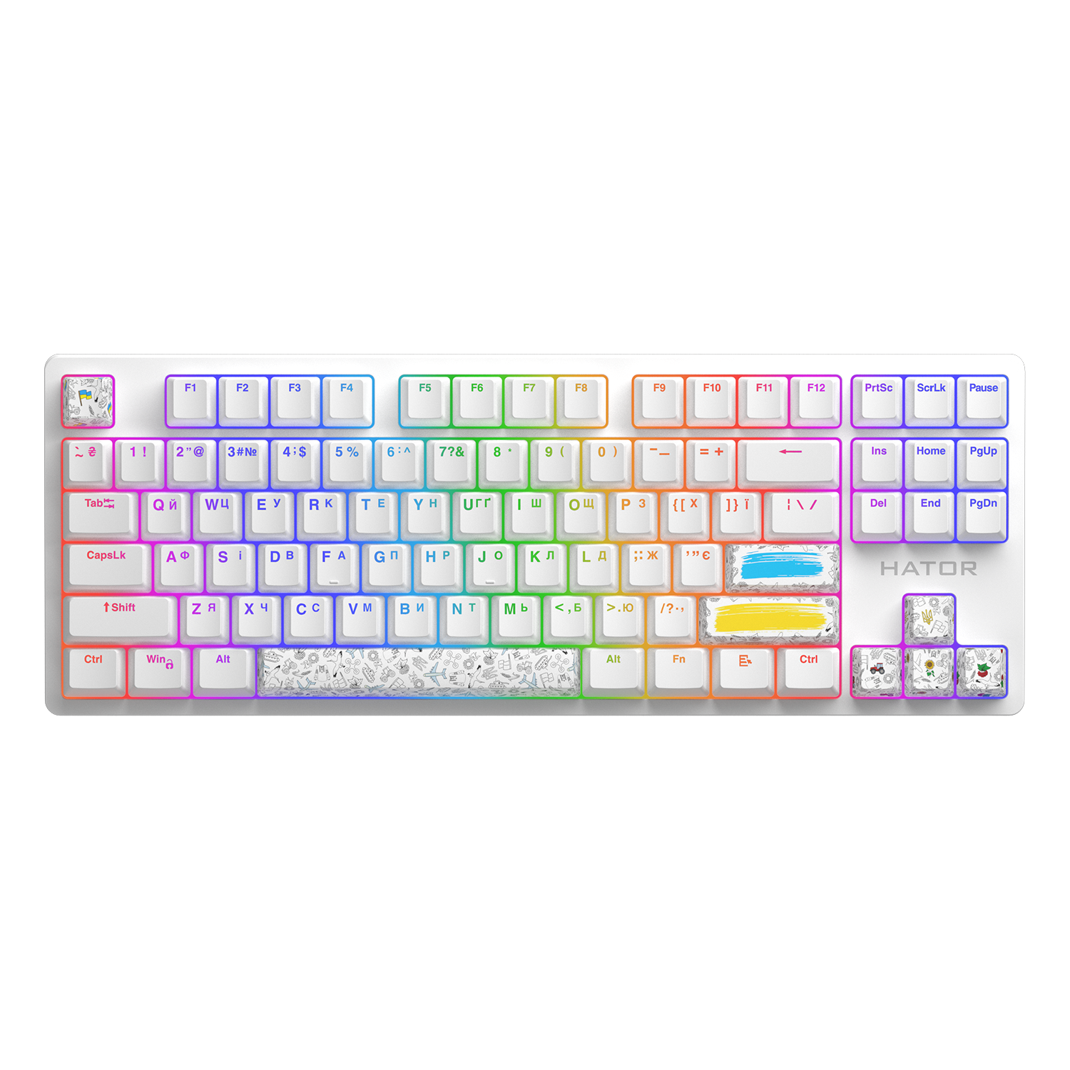 Set of PBT keycaps Authentic Edition White (HTS-700) image 2