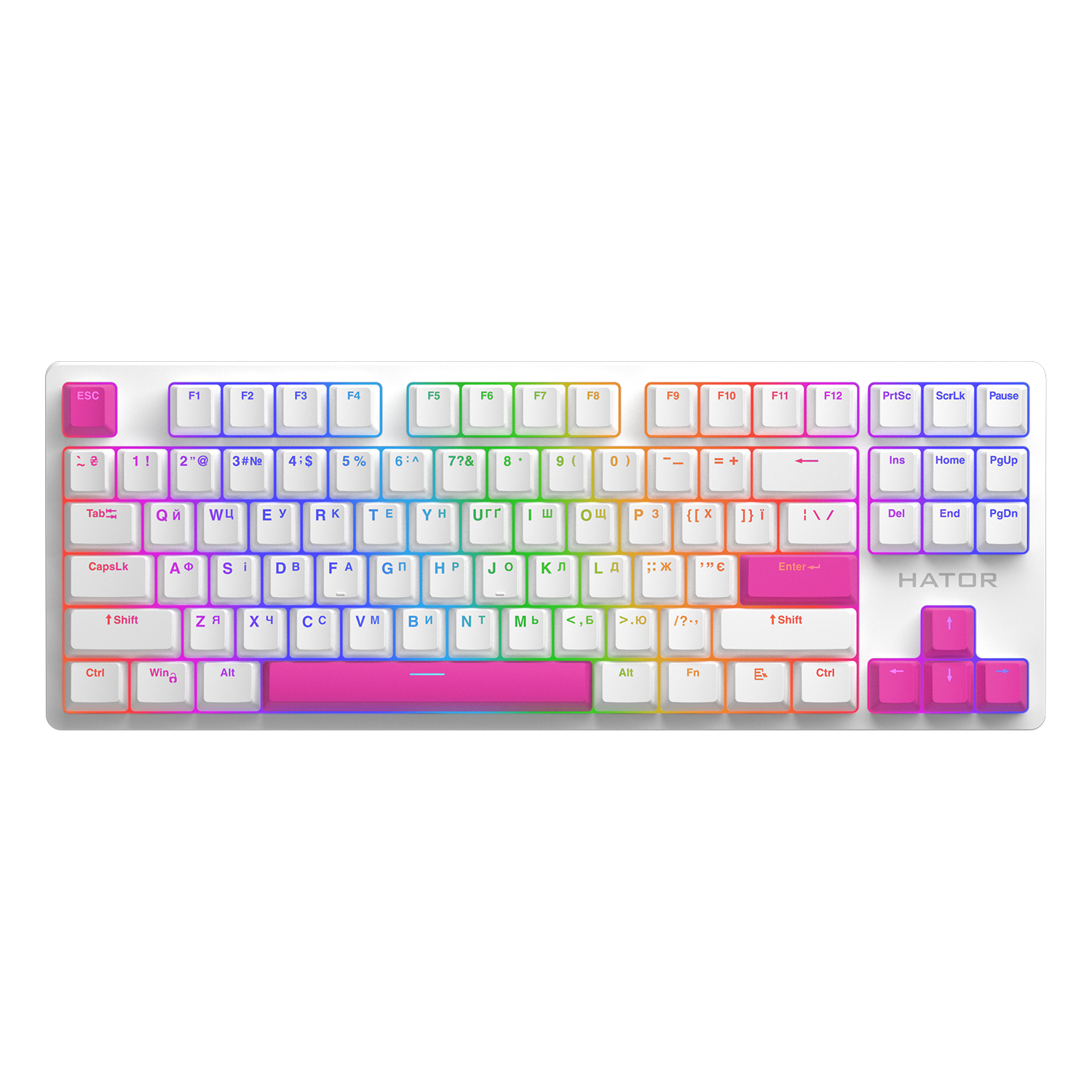 Комплект PBT кейкапів Autograph Edition Knockout Pink (HTS-711) зображення 2