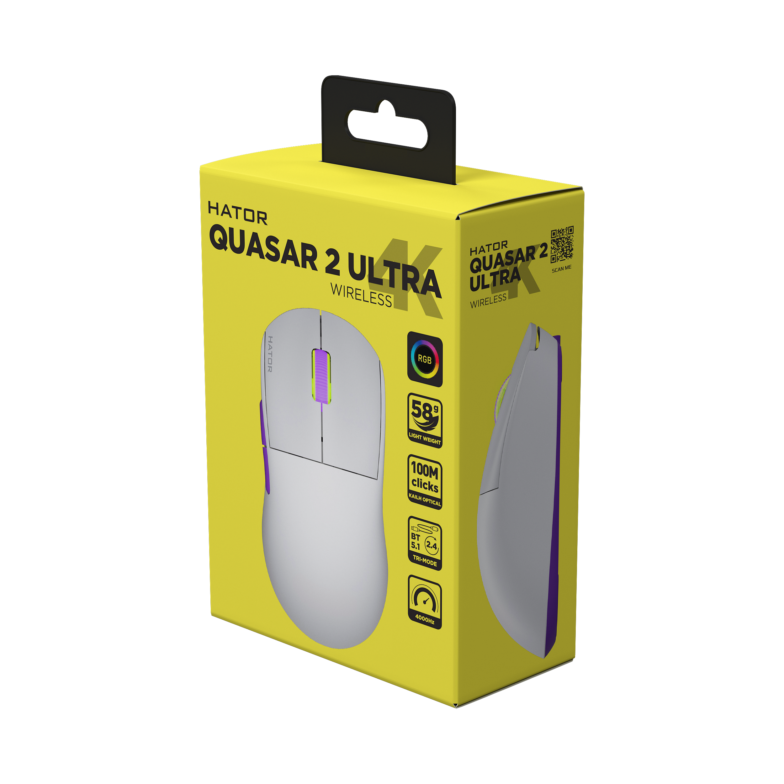 HATOR Quasar 2 Ultra 4K Wireless White/Lilac (HTM571WL) obrazek 5