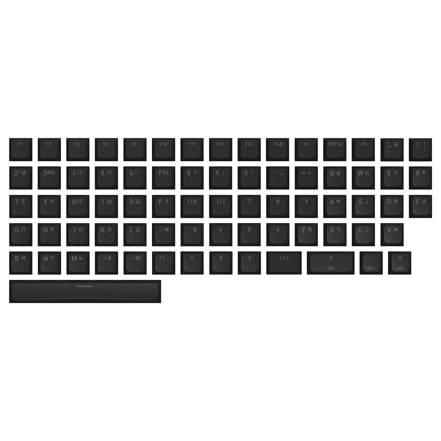 HATOR OMA profile PBT keycap set Black US/UA  A-part  ANSI/ISO (HTS500) obrazek 1