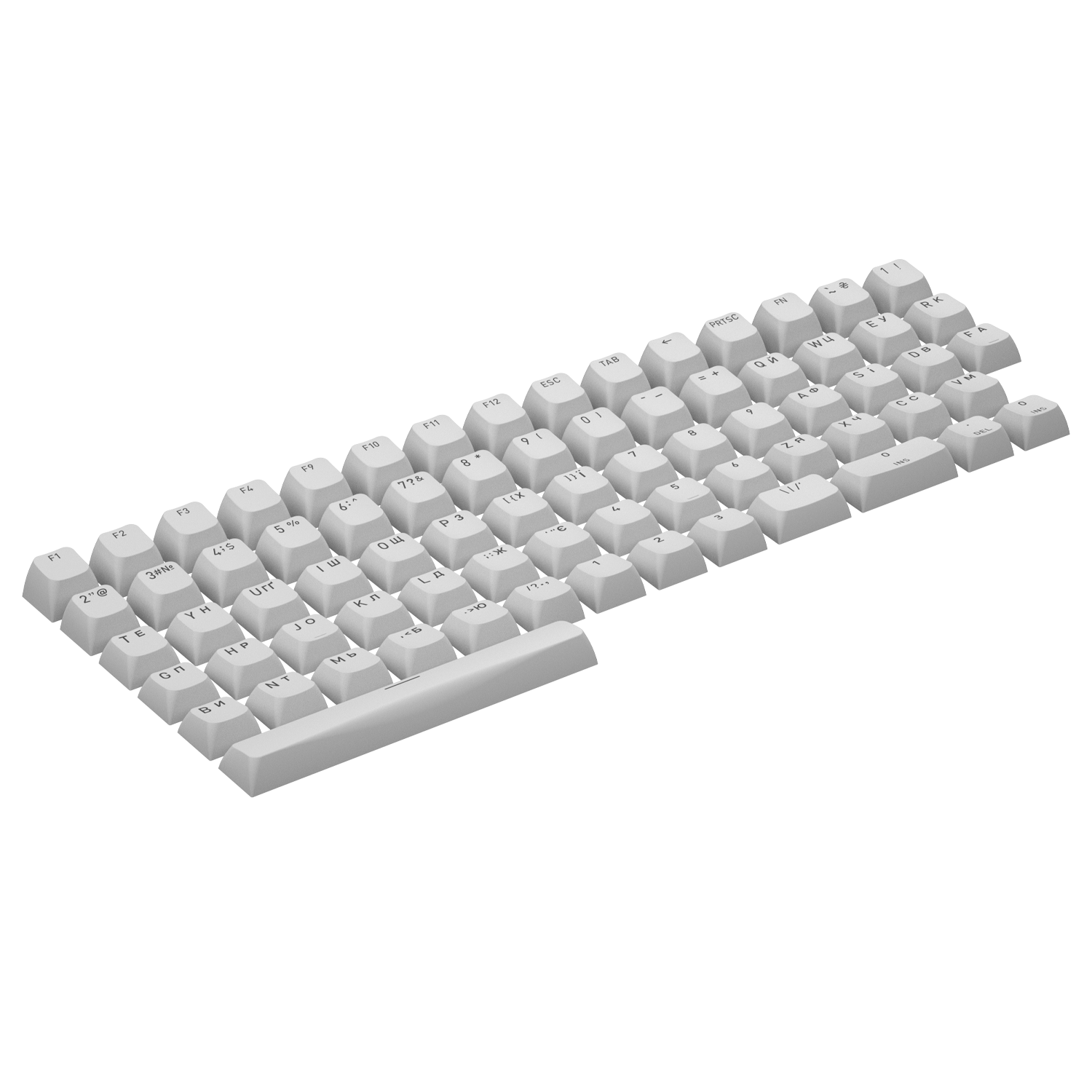 HATOR OMA profile PBT keycap set White US/UA  A-part  ANSI/ISO (HTS510) зображення 2