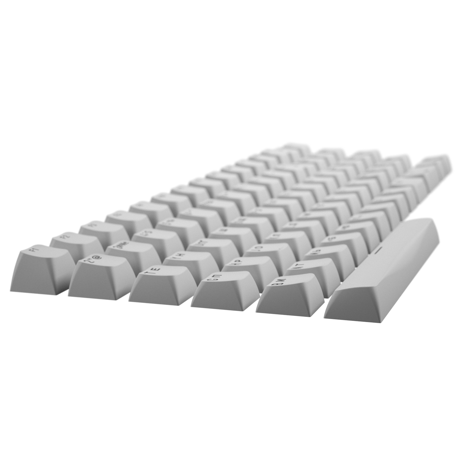 HATOR OMA profile PBT keycap set White US/UA  A-part  ANSI/ISO (HTS510) зображення 3