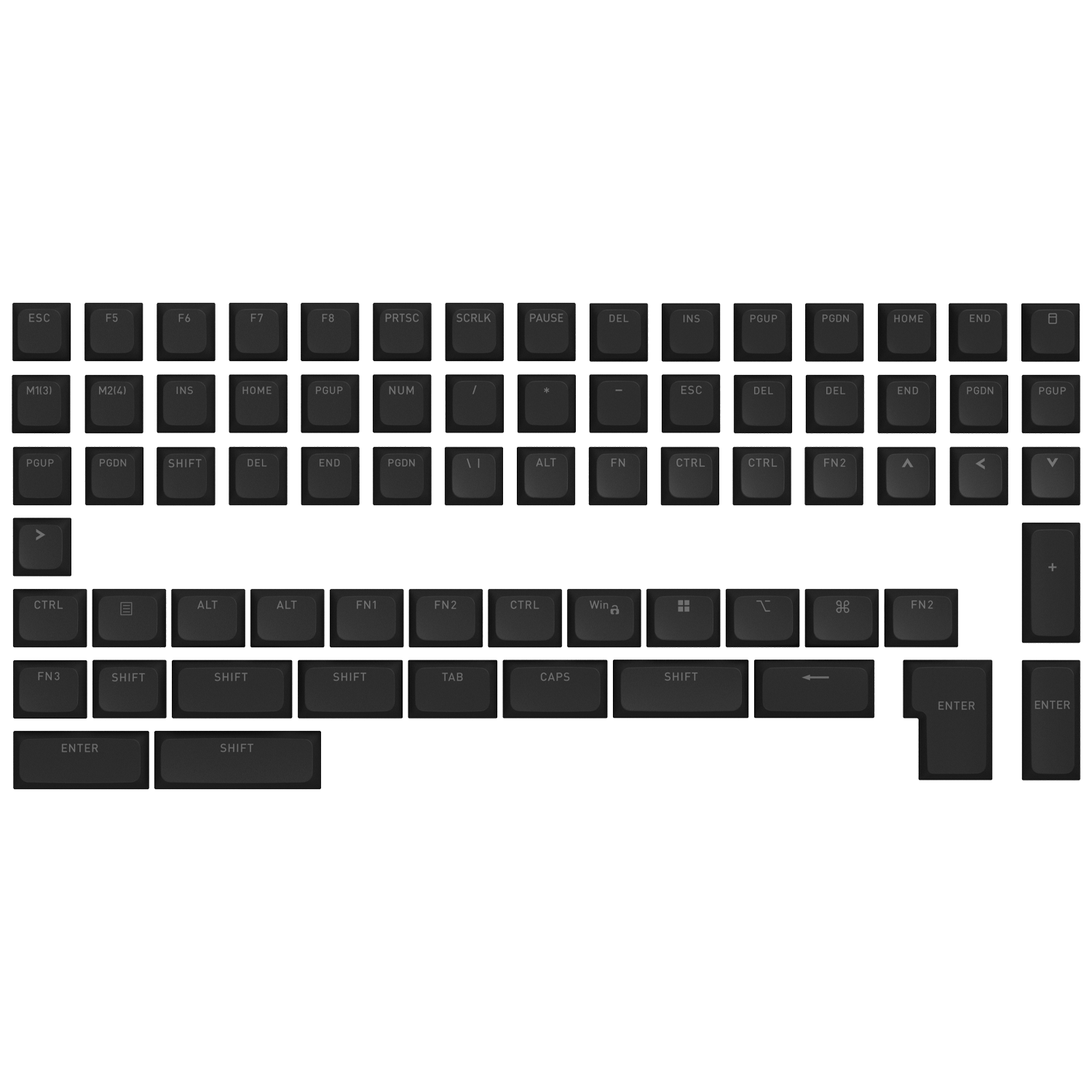 HATOR OMA profile PBT keycap set black B-part ANSI/ISO (HTS503) obrazek 1